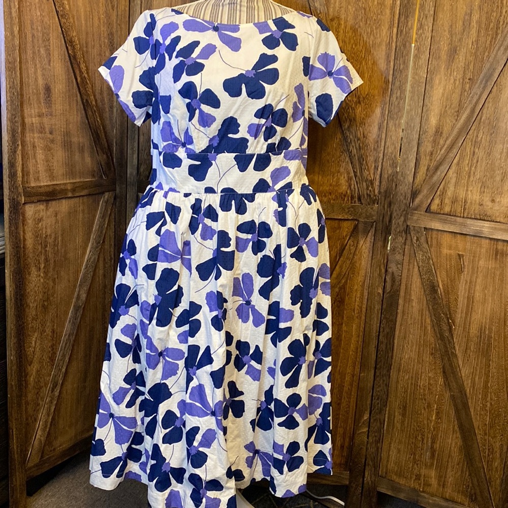 Eshakti Floral Print Dobby Ruched Pleat Dress. Size 1X-16W